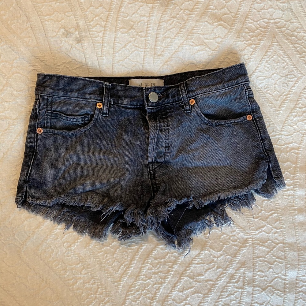 Free People Blacked Denim Shorts